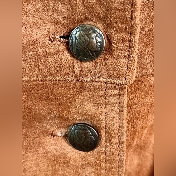 VINTAGE BECHAMEL SANTA FE STYLE A-LINE SUEDE MIDI SKIRT - Picture 4 of 6